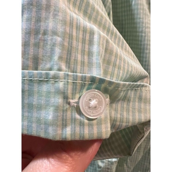 Calvin Klein Men's Short Sleeve Button-Down Shirt Green Checkered M - Picture 9 of 9